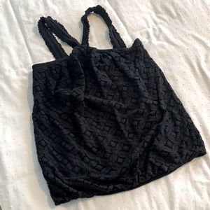 Black lace tank top.
